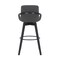 Armen Living Baylor 30" Gray Faux Leather and Black Wood Swivel Bar Stool LCBABABLGR30 - alternate 2